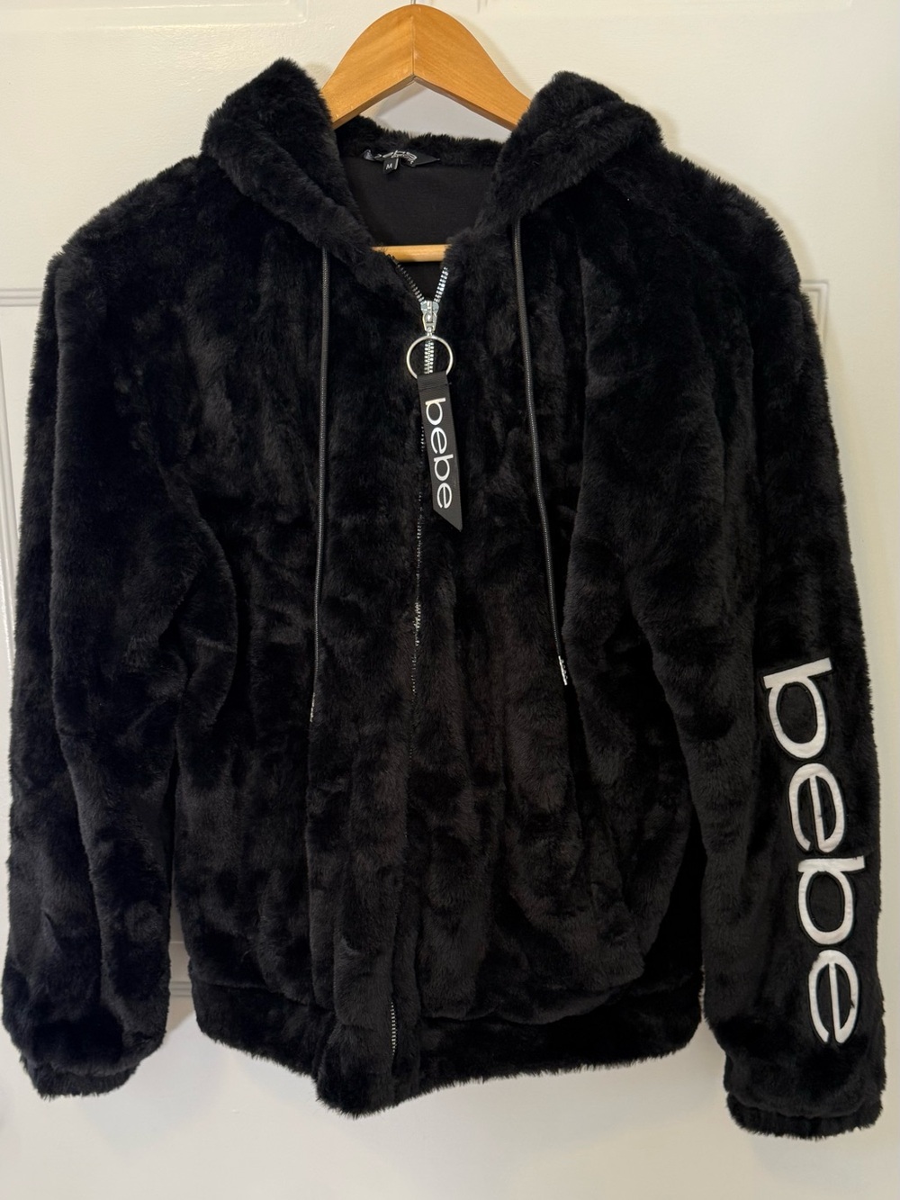 Bebe Sport Women’s Black Faux Fur Hooded Jacket